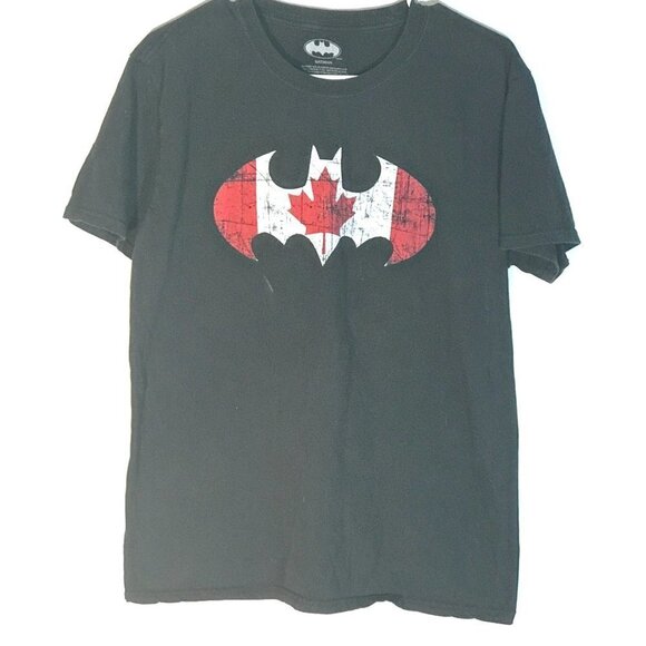 DC Comics Batman Canada Canadian Symbol Logo Short Sleeve T Shirt Tee XL - Picture 1 of 8